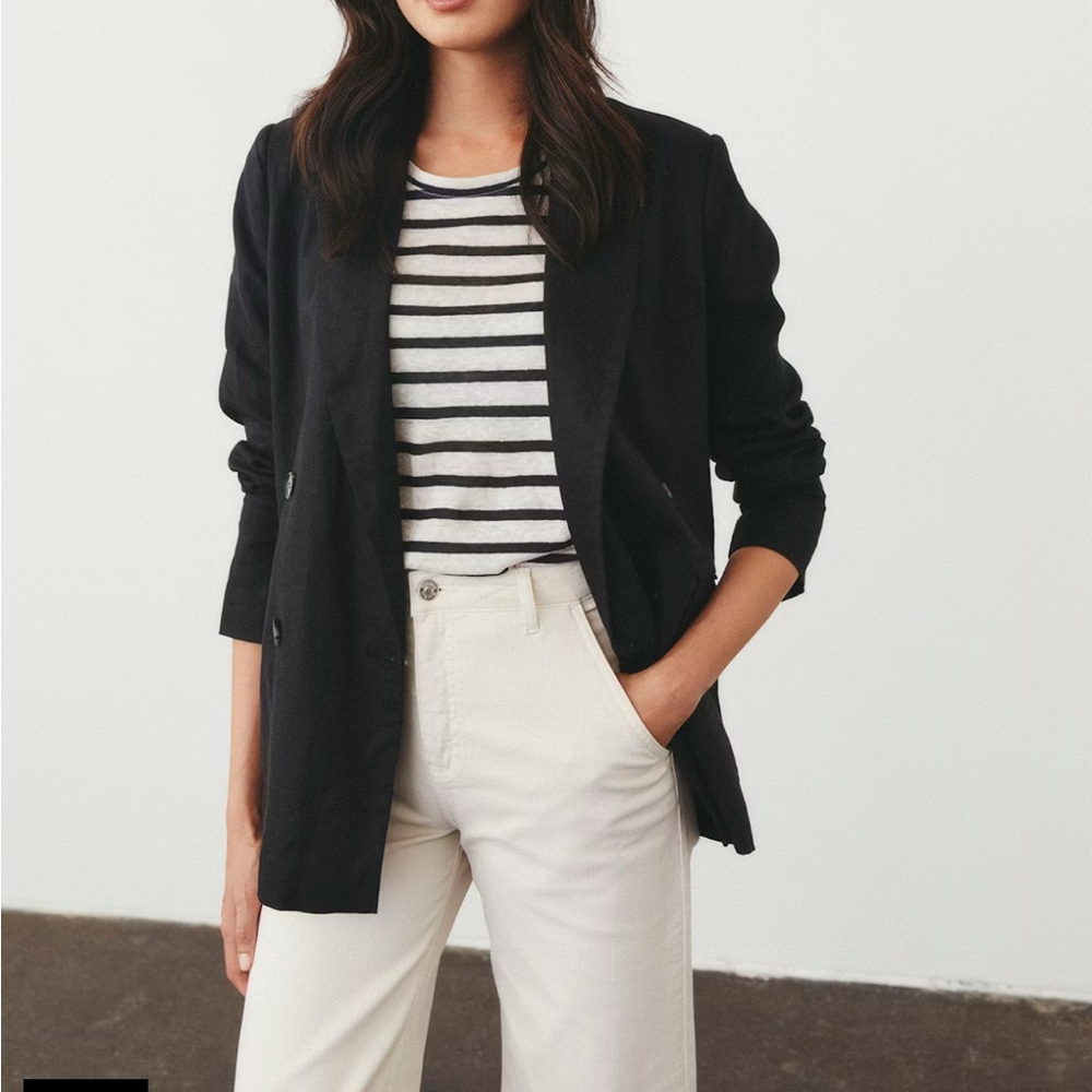Black Linen Relaxed Fit Blazer - Part Two (Dutch Brand)